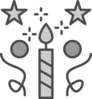 Candle Line Filled Greyscale Icon Design vector