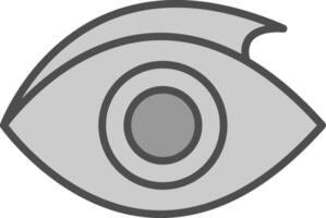 Eye Line Filled Greyscale Icon Design vector