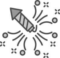 Firework Line Filled Greyscale Icon Design vector