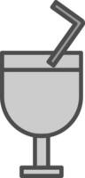 vaso línea lleno escala de grises icono diseño vector