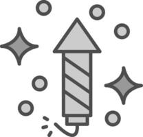 Firework Line Filled Greyscale Icon Design vector