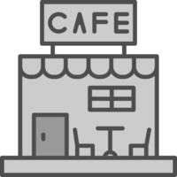 café línea lleno escala de grises icono diseño vector