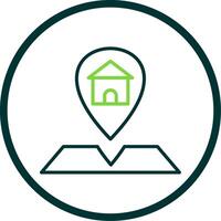 Location Line Circle Icon Design vector