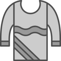 suéter línea lleno escala de grises icono diseño vector