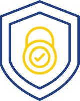 Security Check Line Two Colour Icon Design vector