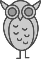 Owl Line Filled Greyscale Icon Design vector