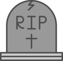 Tomb Line Filled Greyscale Icon Design vector