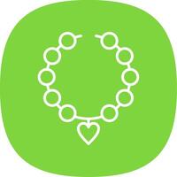 Pearl Necklace Line Curve Icon Design vector