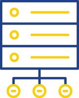 Database Network Line Two Colour Icon Design vector