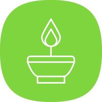 Oil Lamp Line Curve Icon Design vector