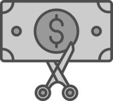 Cutting Line Filled Greyscale Icon Design vector