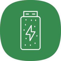 Battery Status Line Curve Icon Design vector