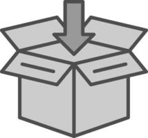 Open Box Line Filled Greyscale Icon Design vector