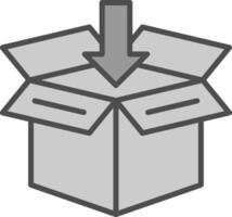 Open Box Line Filled Greyscale Icon Design vector