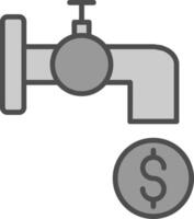 Tap Water Line Filled Greyscale Icon Design vector