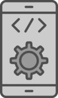 Software Development Line Filled Greyscale Icon Design vector