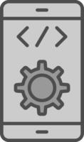 Software Development Line Filled Greyscale Icon Design vector