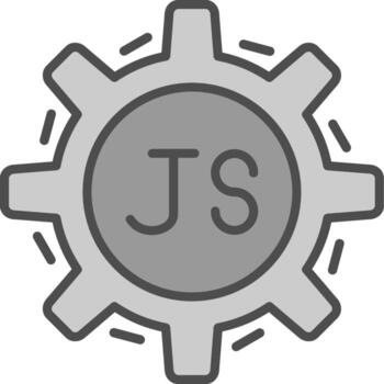 Javascript Line Filled Greyscale Icon Design vector