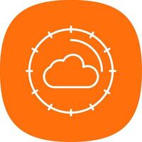 Cloud Computing Line Curve Icon Design vector
