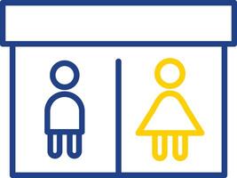 Public Toilet Line Two Colour Icon Design vector