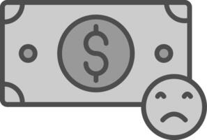 Negative Line Filled Greyscale Icon Design vector