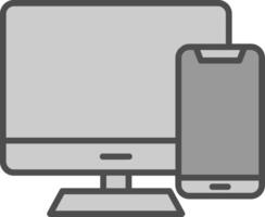 Responsive Devices Line Filled Greyscale Icon Design vector