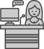 Analyst Line Filled Greyscale Icon Design vector