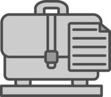 Briefcase Line Filled Greyscale Icon Design vector