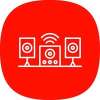 Audio System Line Curve Icon Design vector