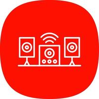 Audio System Line Curve Icon Design vector