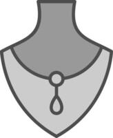 Necklace Line Filled Greyscale Icon Design vector