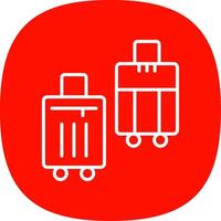Suitcases Line Curve Icon Design vector