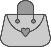 Purse Line Filled Greyscale Icon Design vector