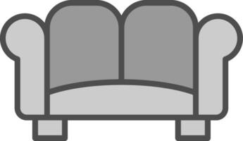 Sofa Line Filled Greyscale Icon Design vector