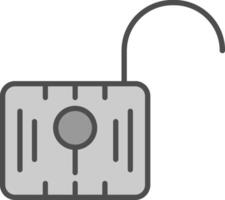 Unlock Line Filled Greyscale Icon Design vector