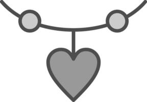 Heart Line Filled Greyscale Icon Design vector