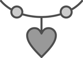 Heart Line Filled Greyscale Icon Design vector