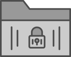 Secure Folder Line Filled Greyscale Icon Design vector