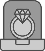 diamante anillo línea lleno escala de grises icono diseño vector