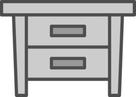Side Table Line Filled Greyscale Icon Design vector