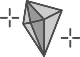 piedra preciosa línea lleno escala de grises icono diseño vector