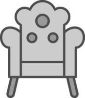 Armchair Line Filled Greyscale Icon Design vector