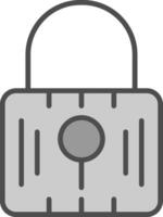Locked Line Filled Greyscale Icon Design vector