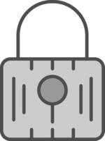 Locked Line Filled Greyscale Icon Design vector