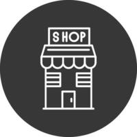 tienda línea invertido icono diseño vector