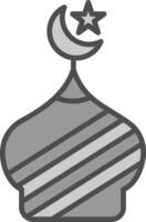 Mosque Line Filled Greyscale Icon Design vector