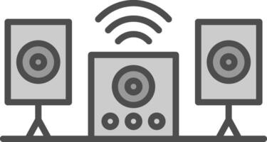 Audio System Line Filled Greyscale Icon Design vector