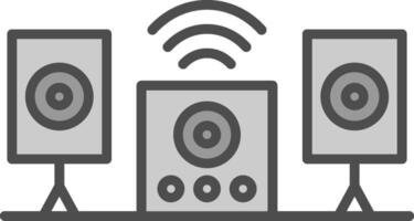 audio sistema línea lleno escala de grises icono diseño vector