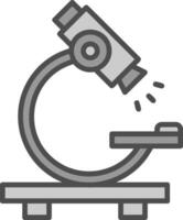 microscopio línea lleno escala de grises icono diseño vector