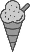 helado línea lleno escala de grises icono diseño vector